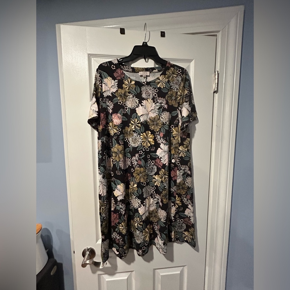 LOFT Floral Dress - Black, Pink, Green, White